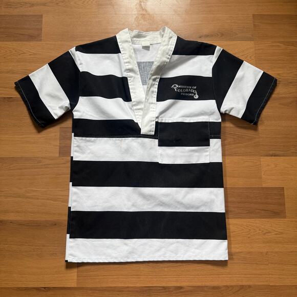Vintage Other - Vintage Museum of Colorado Prisons Striped Inmate Cell Shirt Uniform Sz Small